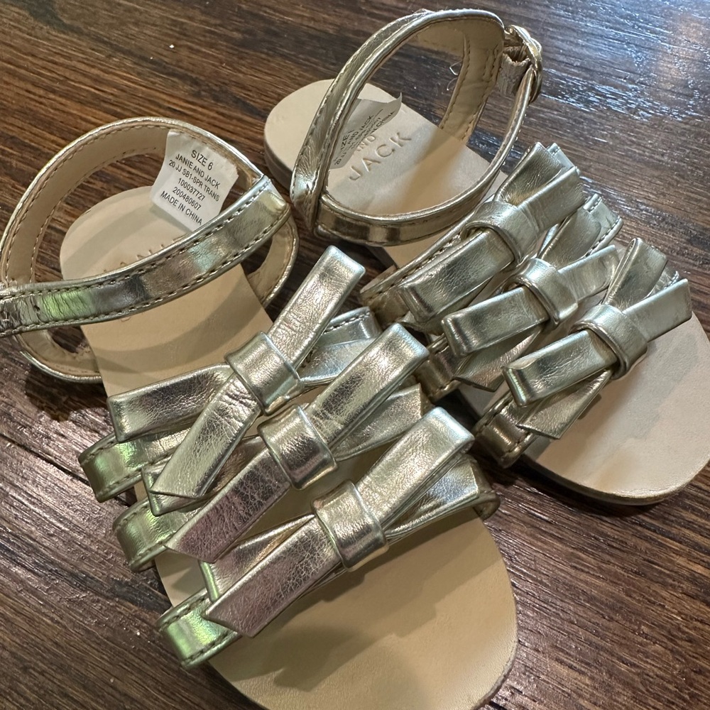 Janie and Jack Strappy Bow Sandals